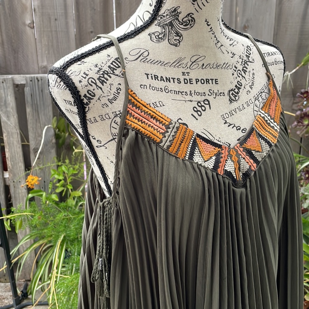 Free People Gorgeous Pleated Free Flowing Maxi with Side Ties